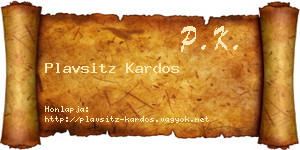 Plavsitz Kardos névjegykártya